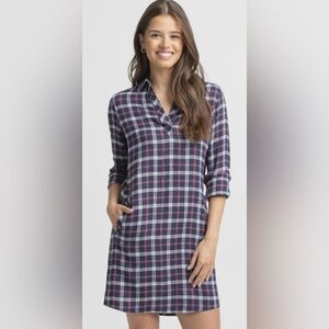 Southern Tide Navy and Emerald Plaid Shirt